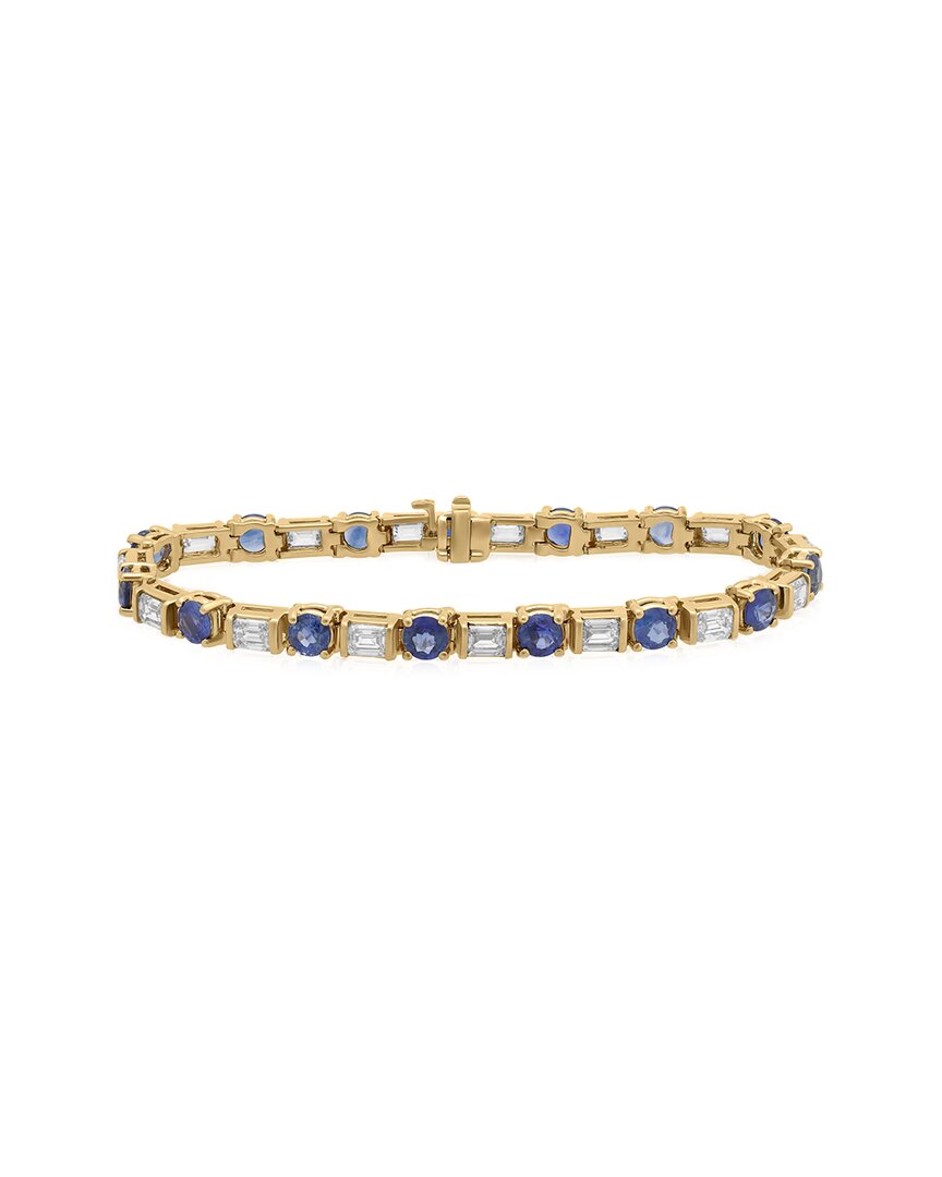 Diana M. Fine Jewelry 18k 18.10 Ct. Tw. Diamond & Sapphire Bracelet