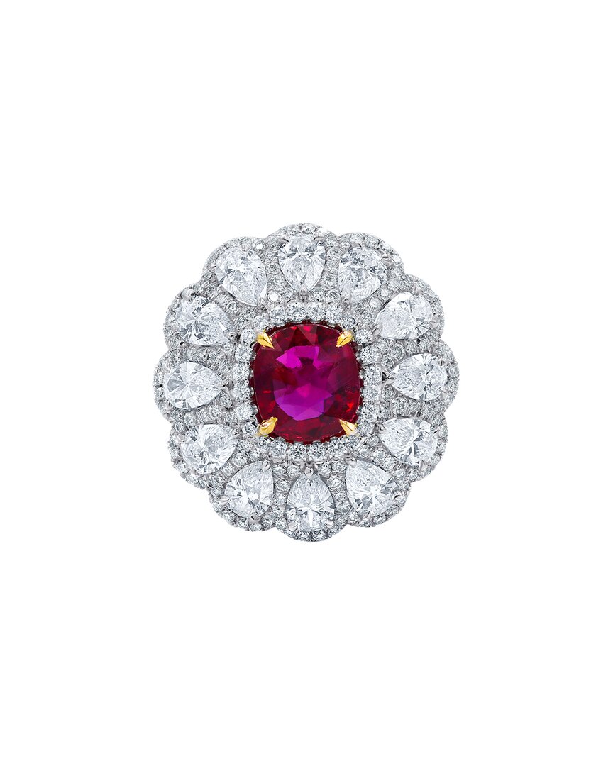 Diana M. Fine Jewelry White Gold 4.20 Ct. Tw. Diamond Half-set Ring
