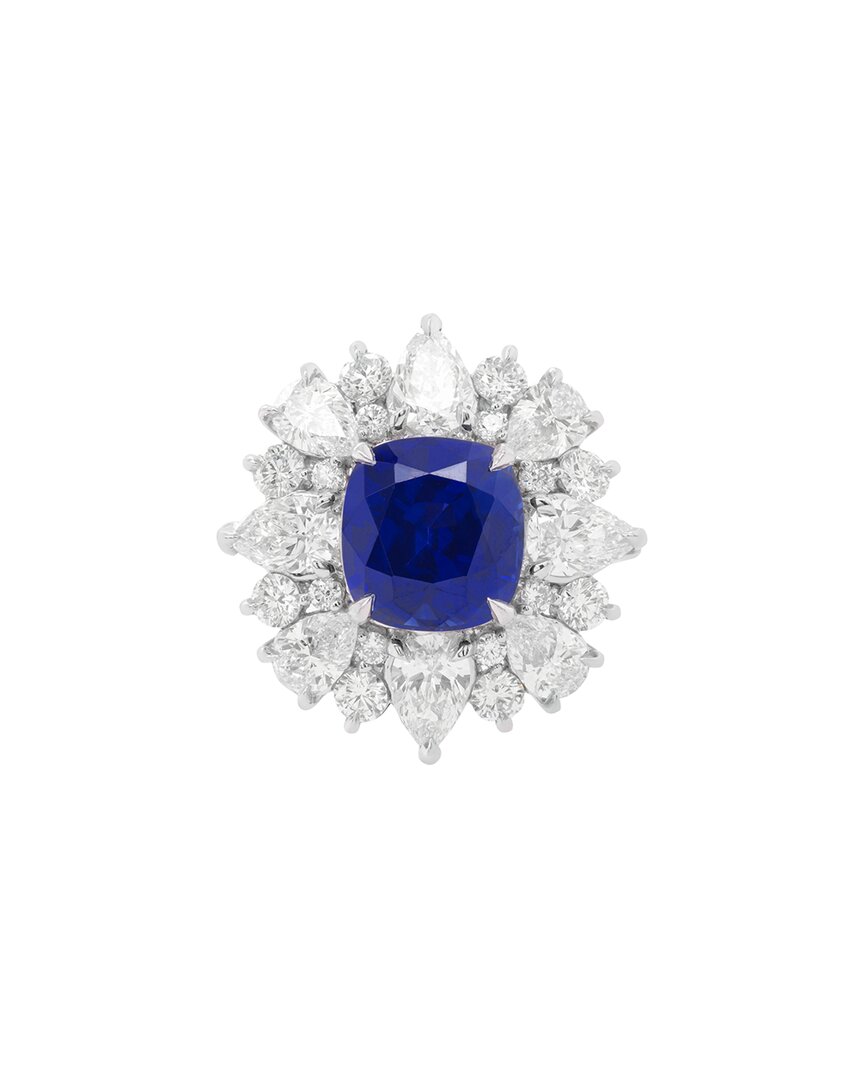 Diana M. Fine Jewelry Gold 9.02 Ct. Tw. Diamond & Sapphire Half-set Ring