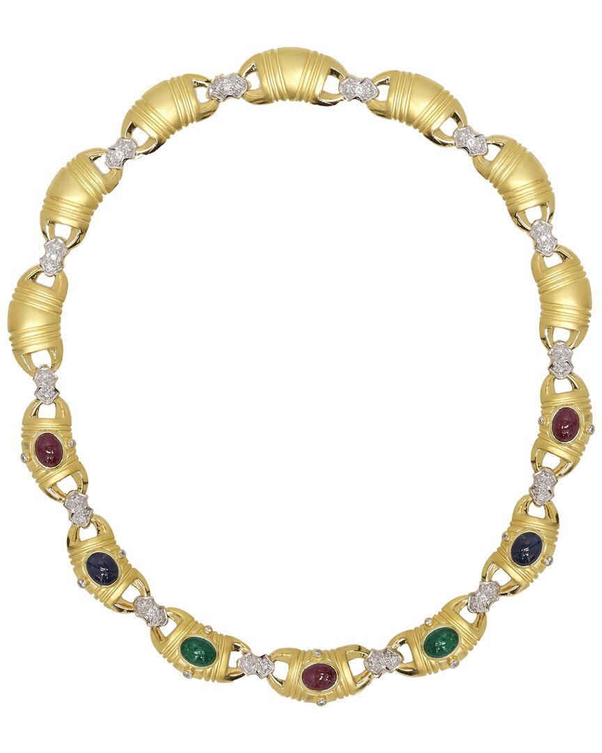 Diana M. Fine Jewelry 18k 18.50 Ct. Tw. Diamond & Gemstone Necklace