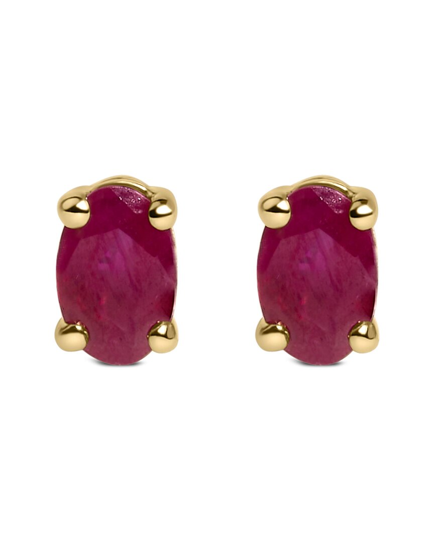 Haus Of Brilliance Colorful Gemstones 14k 0.74 Ct. Tw. Ruby Stud Earrings