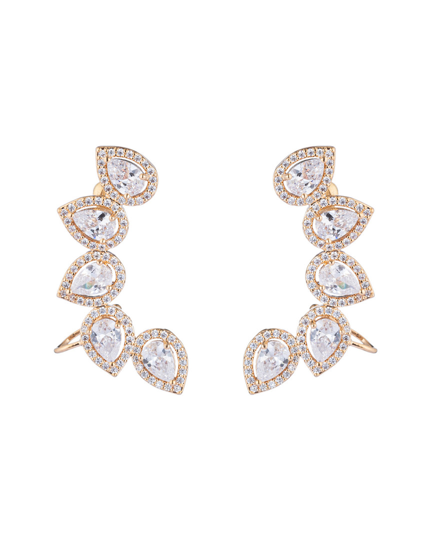 Eye Candy La Luxe Collection Sepia Cubic Zirconia Crystal Cuff Earrings