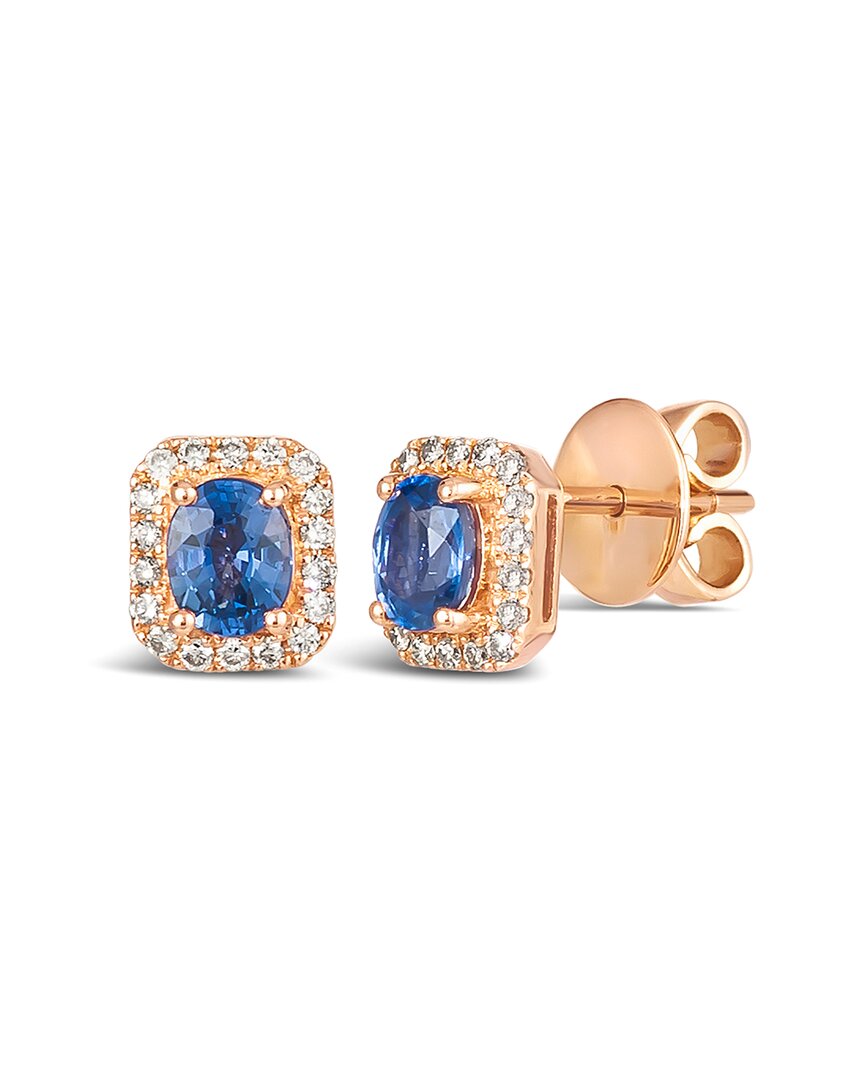 Le Vian ® Blueberry Sapphire™ 14k Rose Gold 0.95 Ct. Tw. Diamond & Sapphire Earrings In Gold
