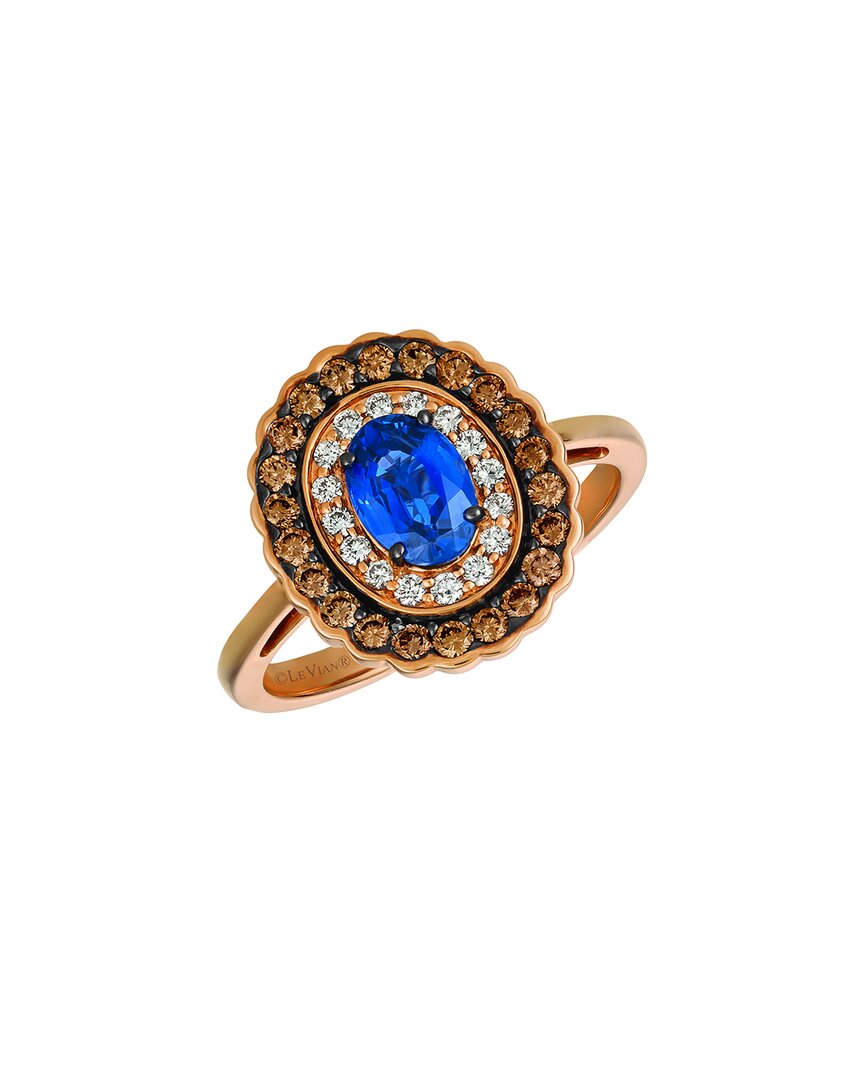 Le Vian ® Blueberry Sapphire™ 14k Rose Gold 1.45 Ct. Tw. Diamond & Sapphire Ring In Brown