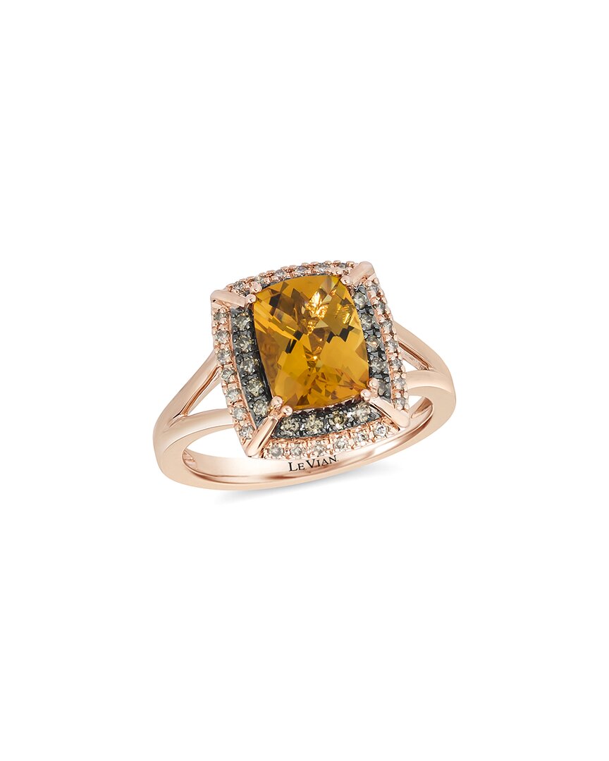 Le Vian ® Cinnamon Citrine® 14k Rose Gold 2.10 Ct. Tw. Diamond & Citrine Ring In Gold