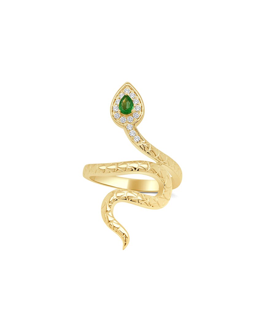 Sabrina Designs 14k 0.27 Ct. Tw. Diamond & Emerald Snake Wrap Ring In Gold