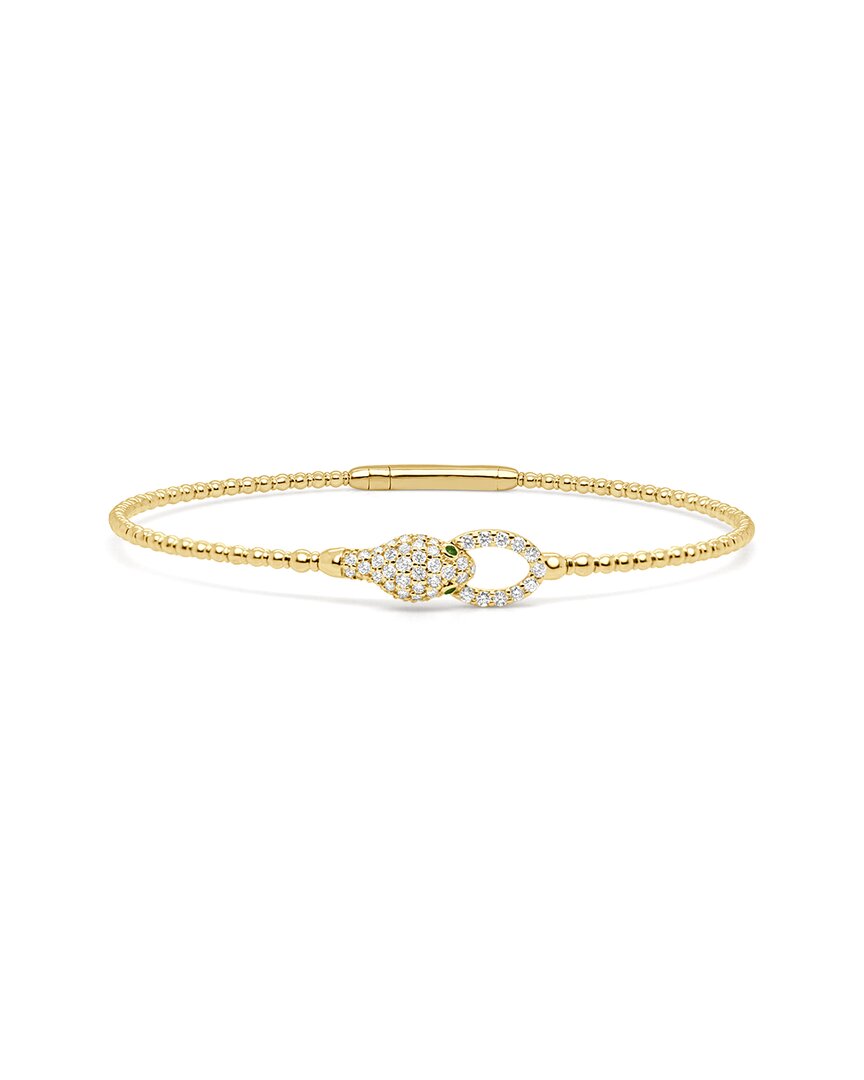 Sabrina Designs 14k 0.38 Ct. Tw. Diamond & Emerald Snake Stackable Bangle In Gold