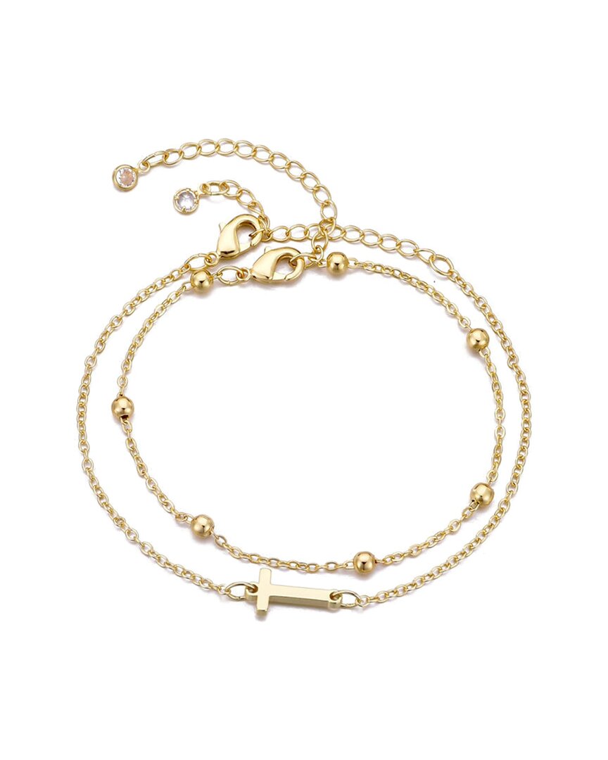 Adornia 14k Plated Initial Bracelet Set