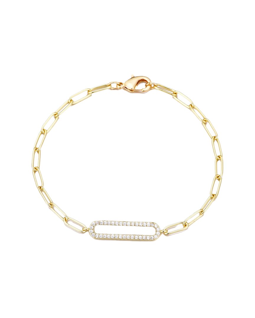 Adornia 14k Plated Elongated Pave Link Bracelet