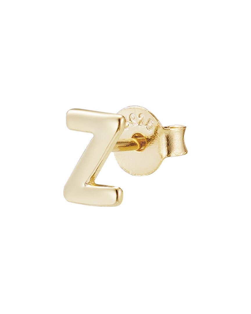 Adornia 14k Over Silver Single Initial Stud Earrings In Gold