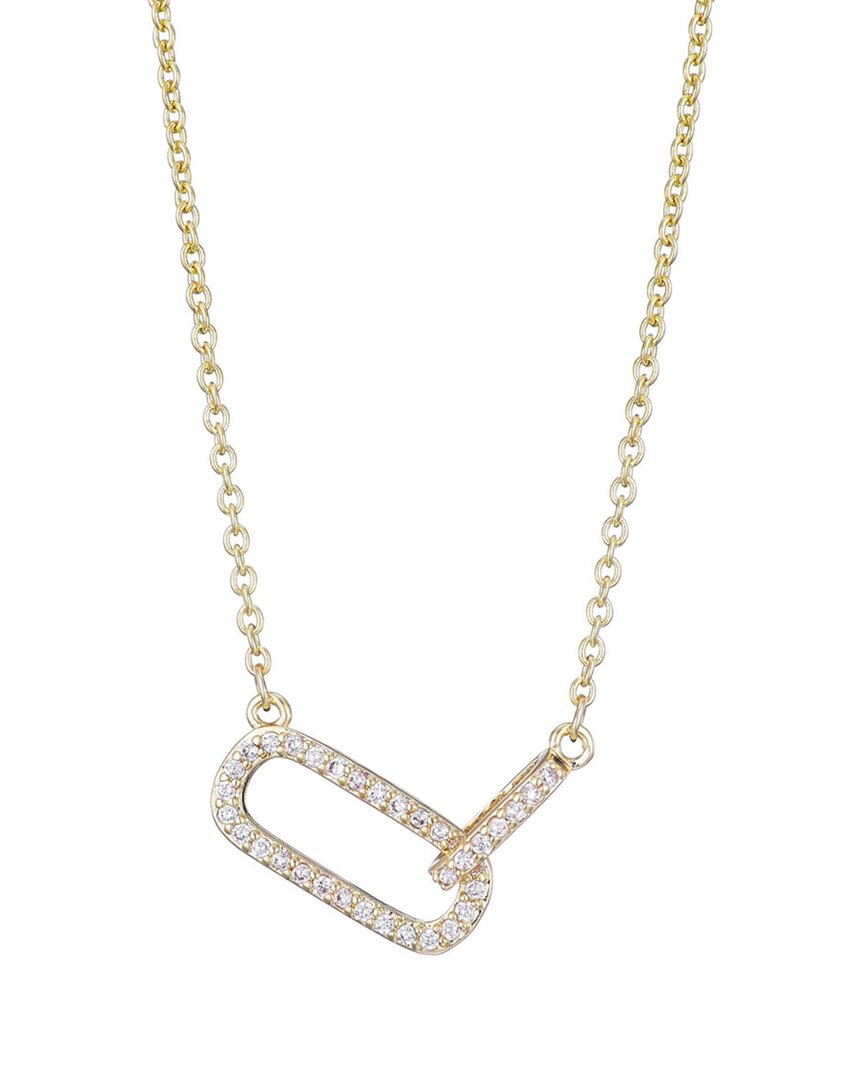 Adornia 14k Plated Cz Pave Links Necklace In Gold