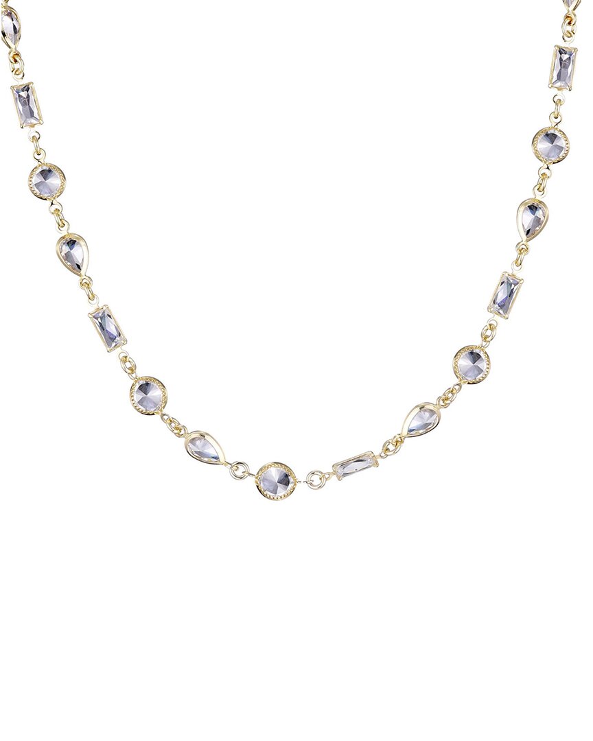 Adornia 14k Plated Crystal Mixed Shape Crystal Necklace