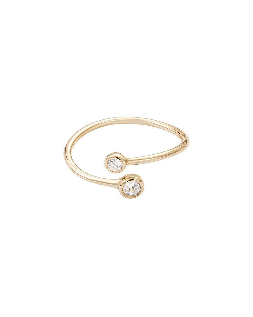 Adornia 14k Over Silver Crystal Adjustable Crystal Overlapping Medium Ring In Gold