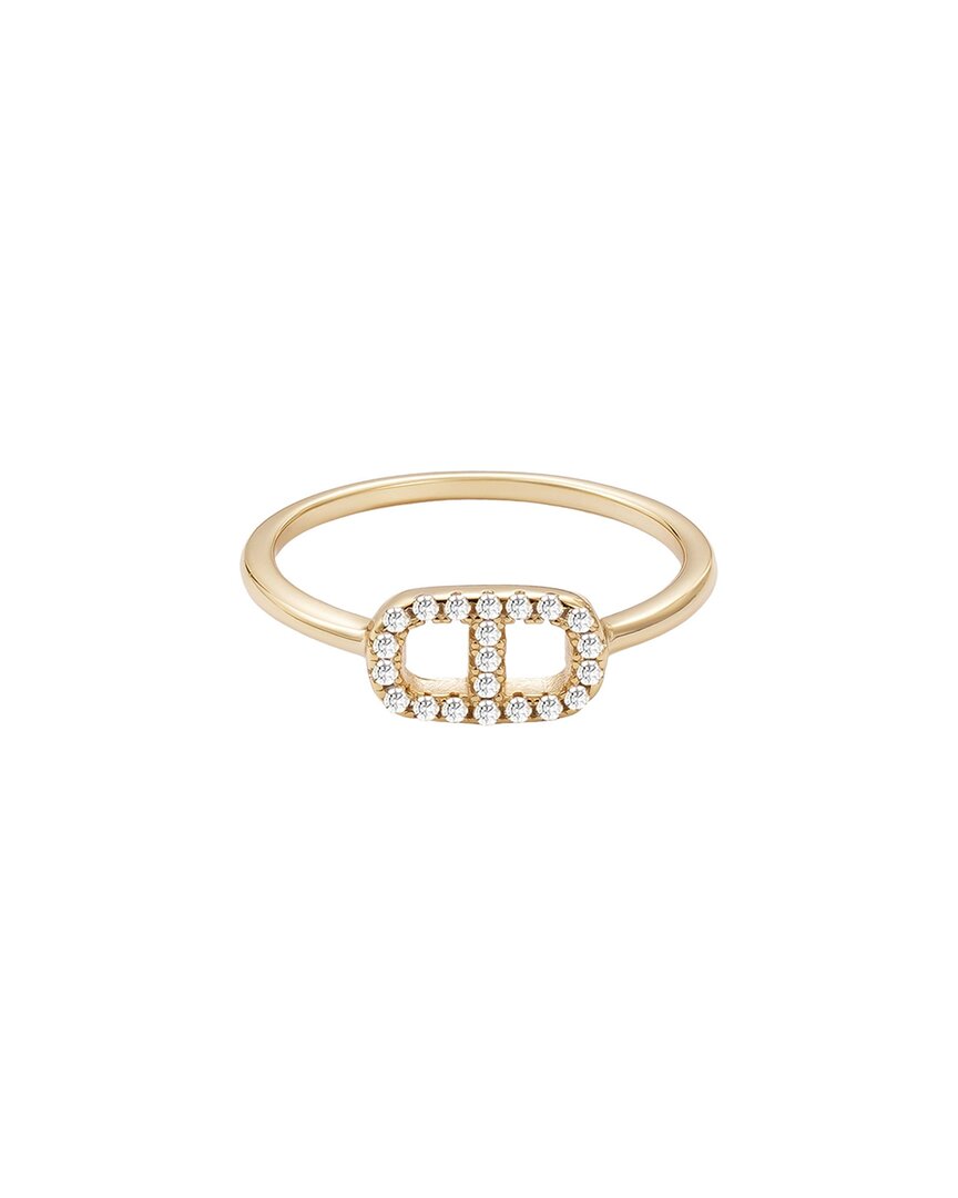 Adornia 14k Over Silver Cz Mariner Link Ring In Gold