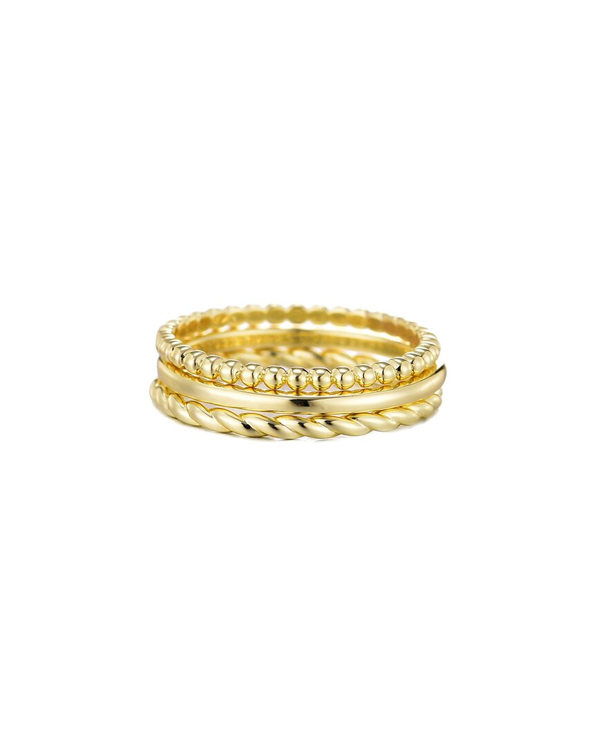Adornia 14k Plated Thin Stacking Band Set Ring