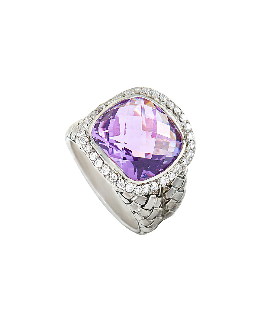 Shop Scott Kay Silver 0.44 Ct. Tw. Diamond & Amethyst Ring