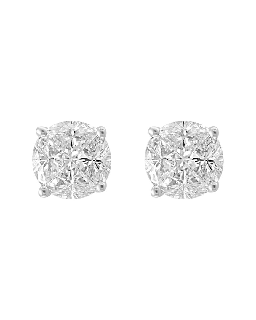 Effy Fine Jewelry 14k 0.98 Ct. Tw. Diamond Earrings In Metallic