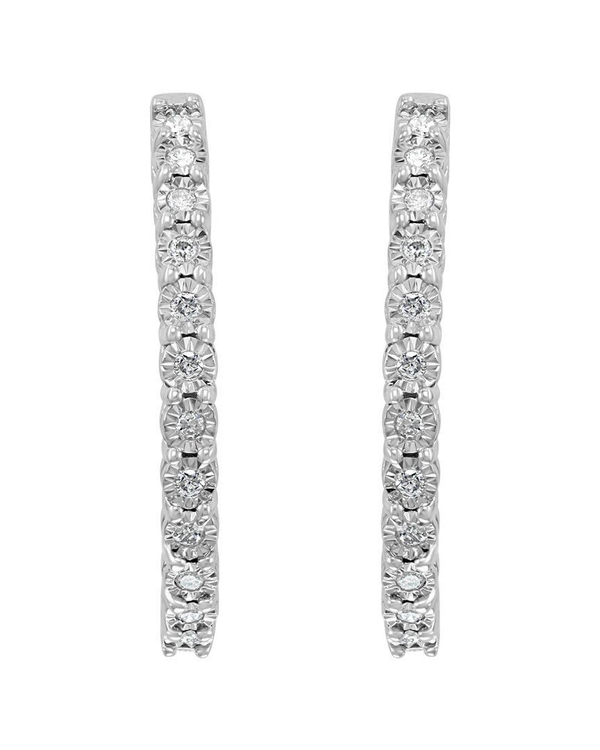 Effy Fine Jewelry Silver 0.43 Ct. Tw. Diamond Earrings In Metallic