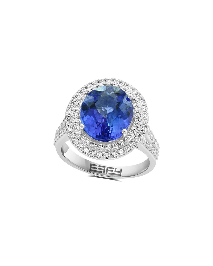 Effy Fine Jewelry 14k 5.41 Ct. Tw. Diamond & Tanzanite Ring In Metallic