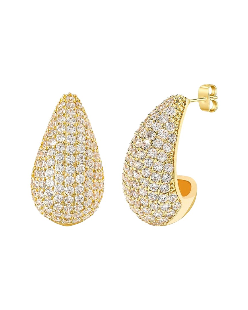 Liv Oliver 18k Plated Cz Earrings In Gold