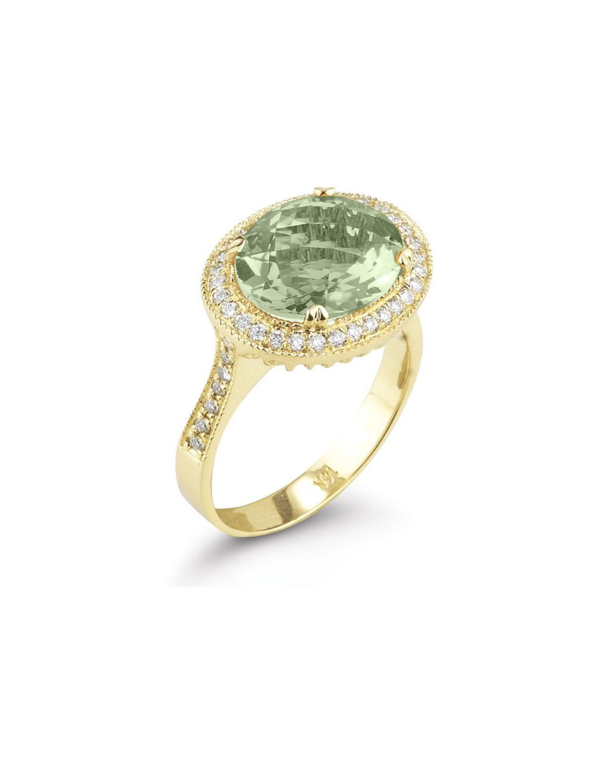 I. Reiss 14k 5.95 Ct. Tw. Diamond & Green Amethyst Ring