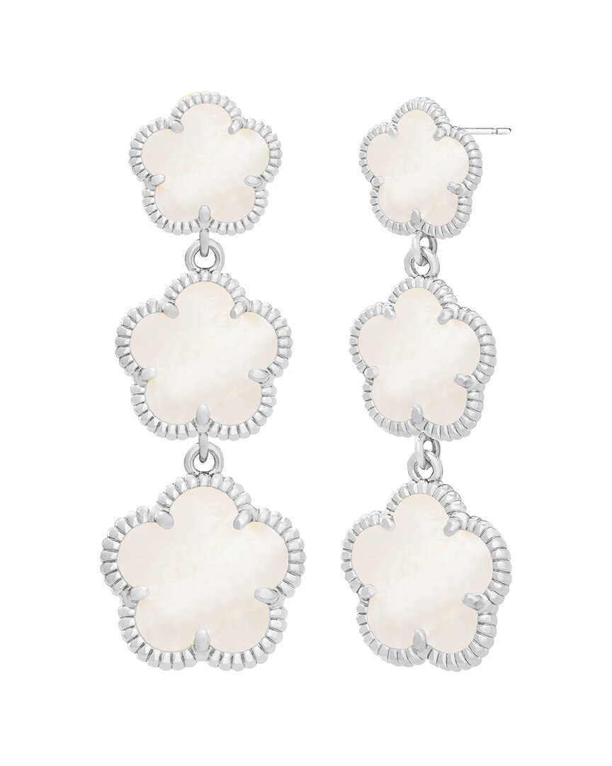 Jankuo Flower Mother-of-pearl Trapper Earrings