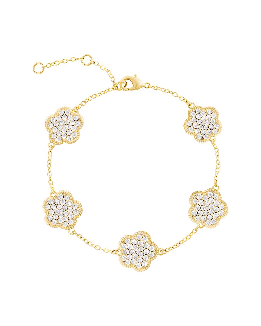 Jankuo Flower 14k Plated Cz Bracelet