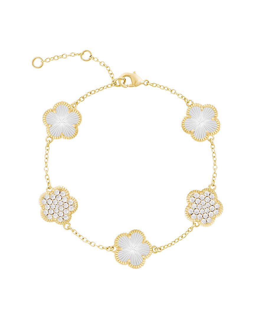 Jankuo Flower 14k Plated Cz Bracelet