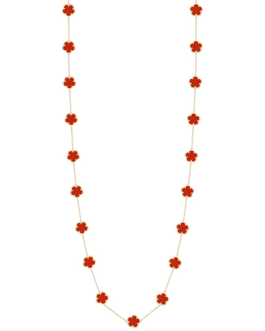 Jankuo Flower 14k Plated Agate Double Layer Necklace