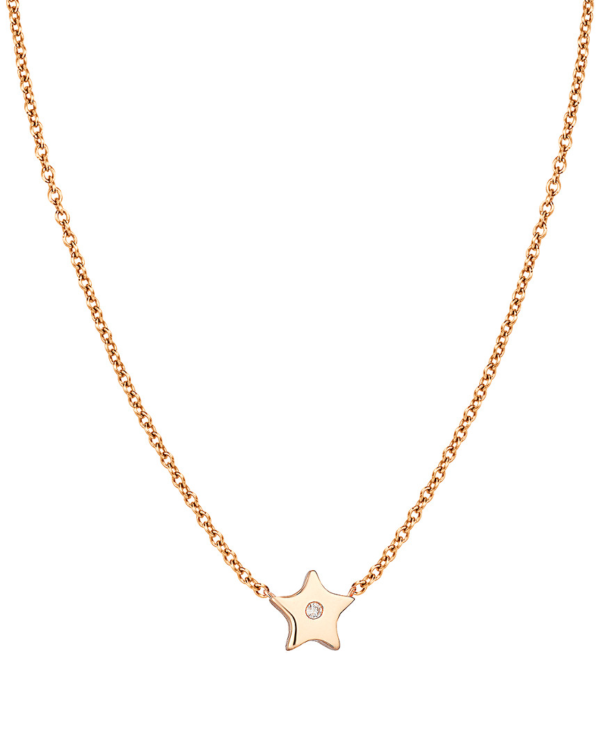 Ariana Rabbani 14k Rose Gold Diamond Single Star Necklace