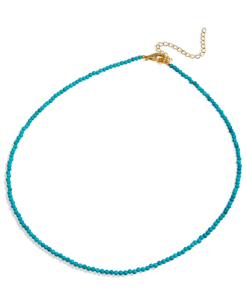 Savvy Cie 18k Over Silver Green Turquoise Necklace