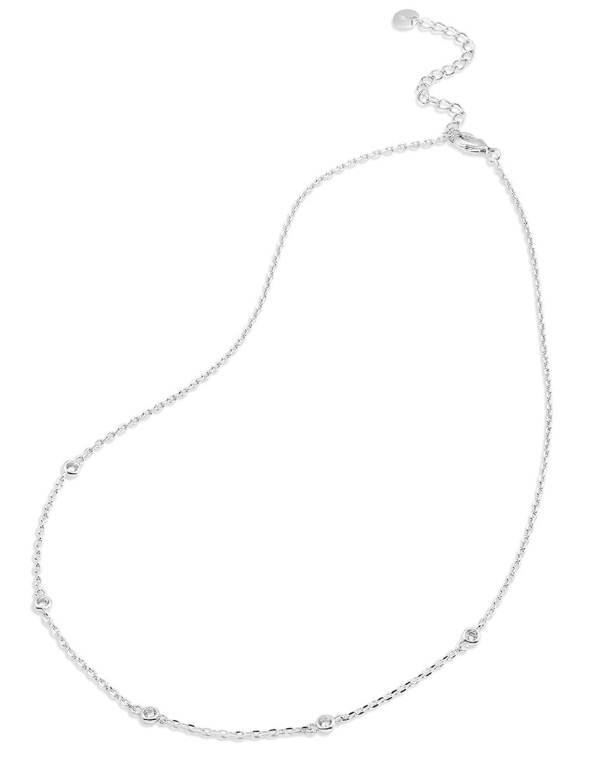 Savvy Cie Silver Cz Dainty Necklace
