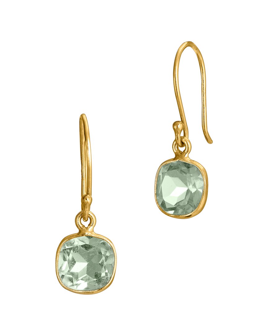 Savvy Cie 18k Over Silver 3.00 Ct. Tw. Green Amethyst Earrings
