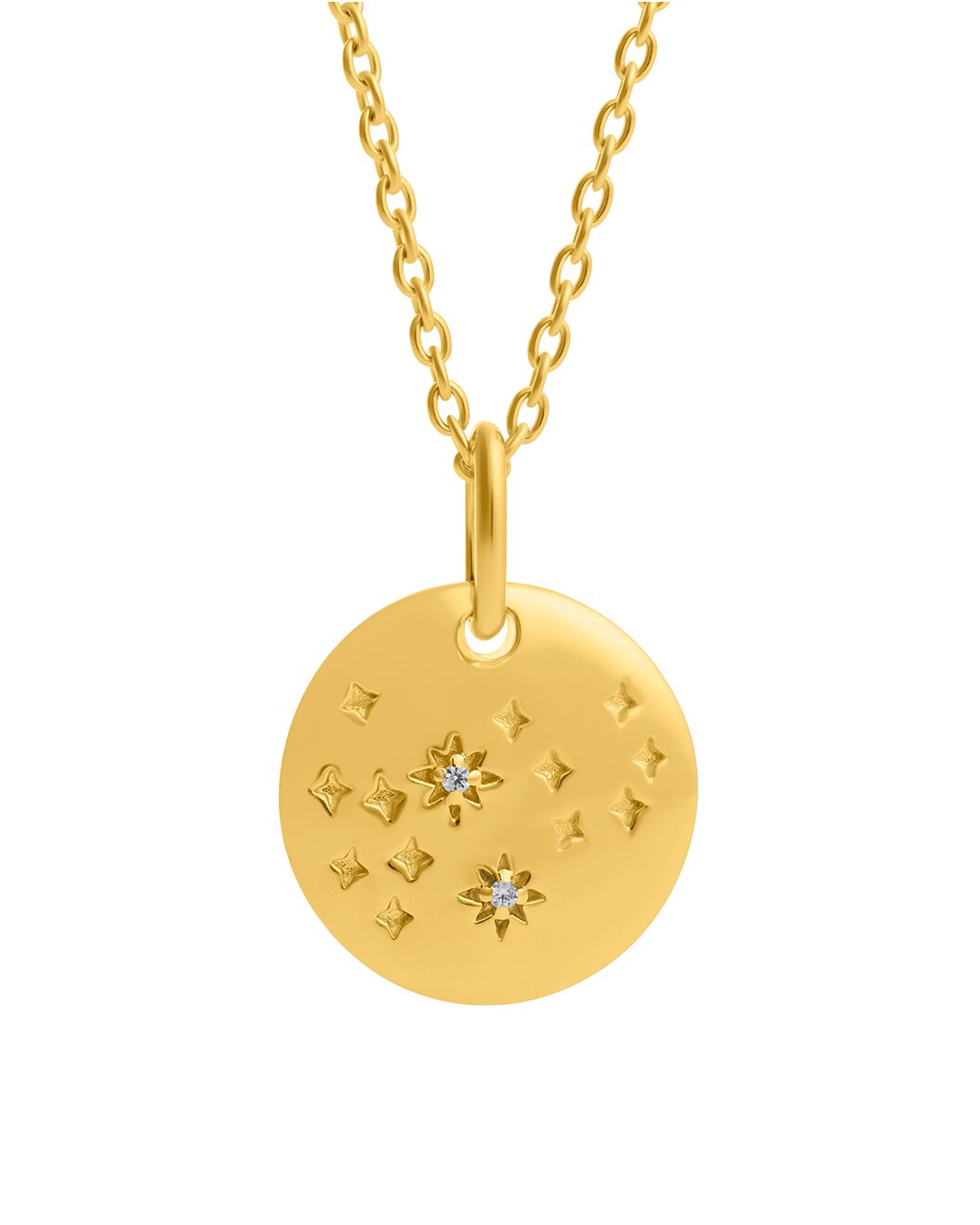 Gilt - MaxColor - 14K Lab-Grown White Sapphire Zodiac Necklace
