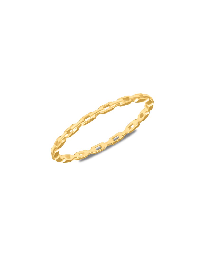 Maxcolor 14k Yellow Gold Chain Link Ring In Gold