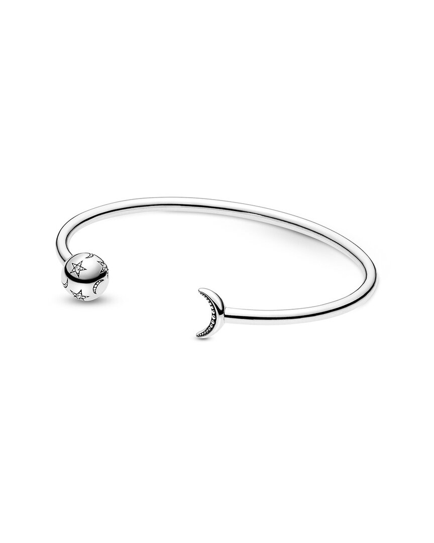 Shop Pandora Moments Silver Cz Moon Star Bangle Bracelet