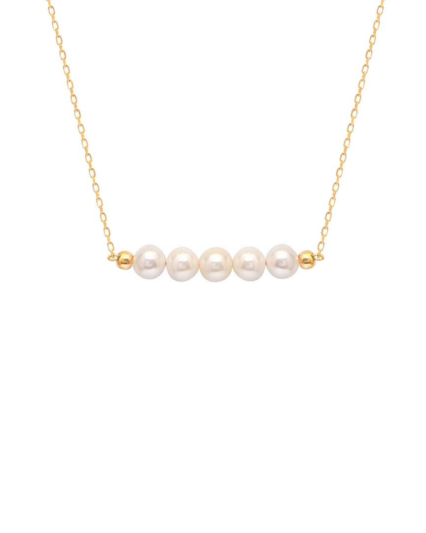 Gabi Rielle Gold Over Silver 5mm Pearl Necklace In Gold