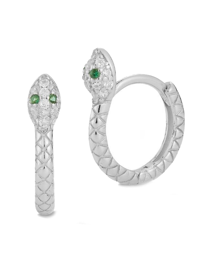 Glaze Jewelry Silver Cz Snake Earrings