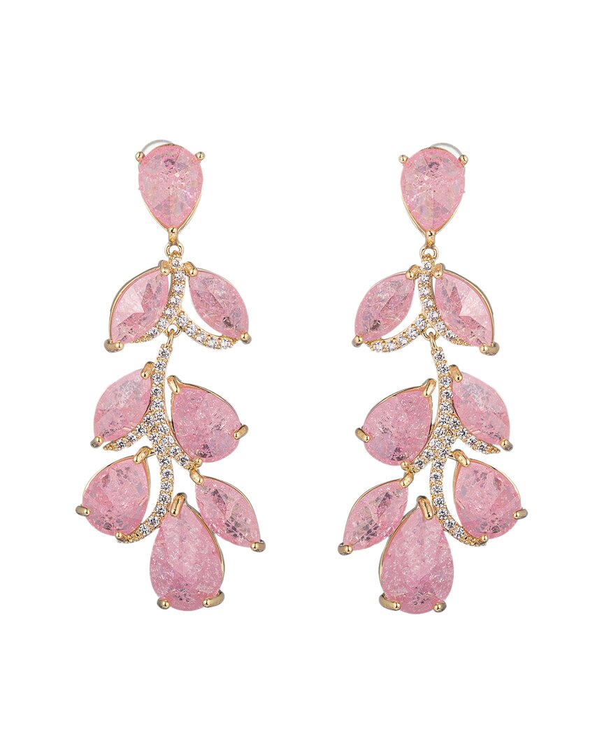Eye Candy La Cz Julie Pink Drop Statement Earrings