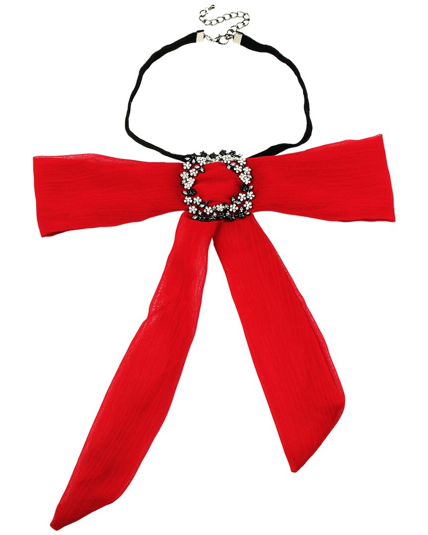 Eye Candy La Glass Crystal Bow Necklace