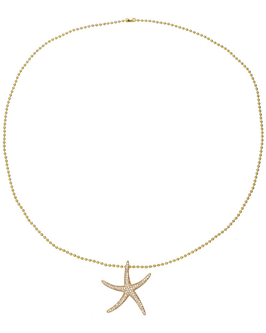 Eye Candy La The Luxe Collection Titanium Cz Starfish Pendant Necklace