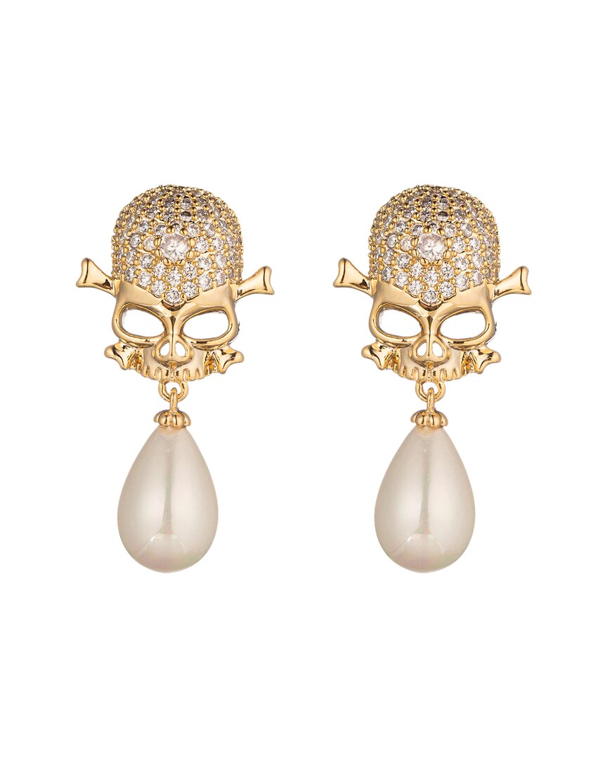 Eye Candy La Cz Double Skull Statement Earrings