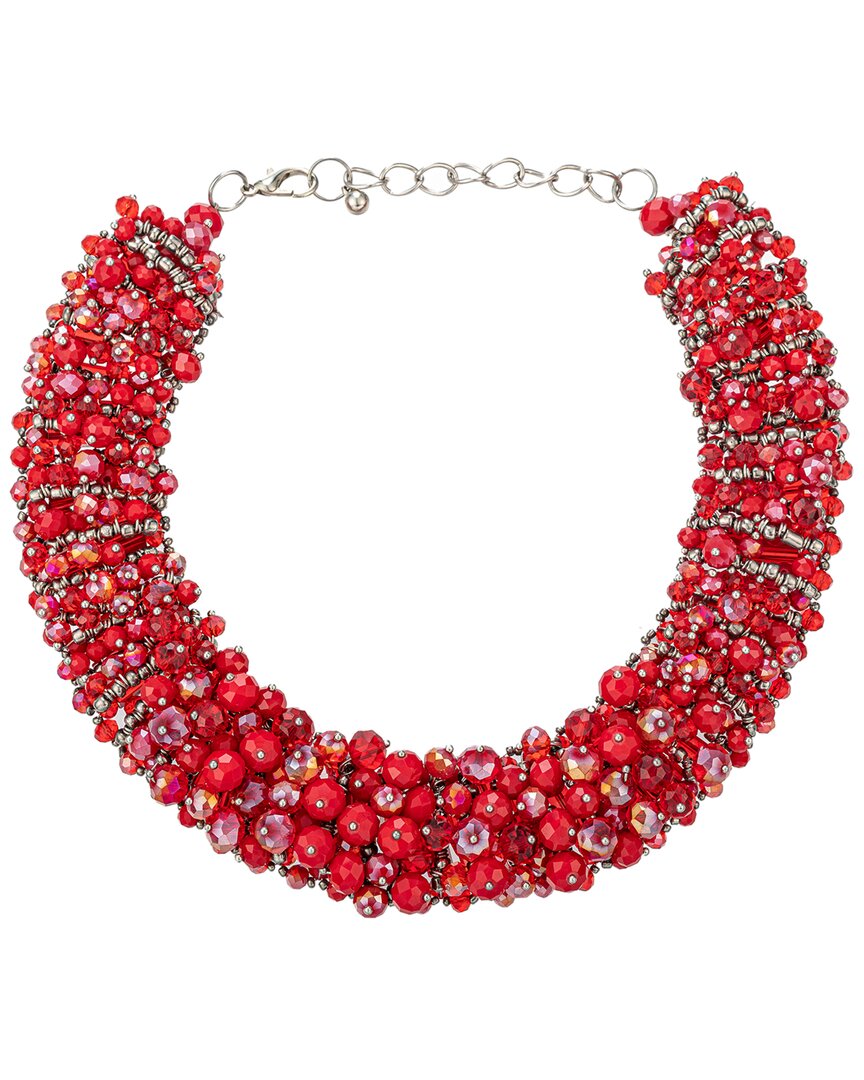 Eye Candy La Glass Crystal Hazel Ruby Collar Necklace