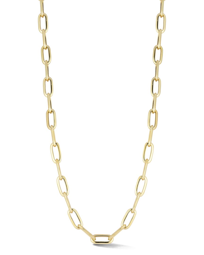 Sphera Milano 14k Over Silver Bold Knife Edge Paperclip Necklace