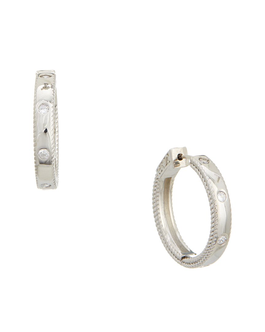 Juvell 18k Plated Cz Hoop Earrings In Metallic