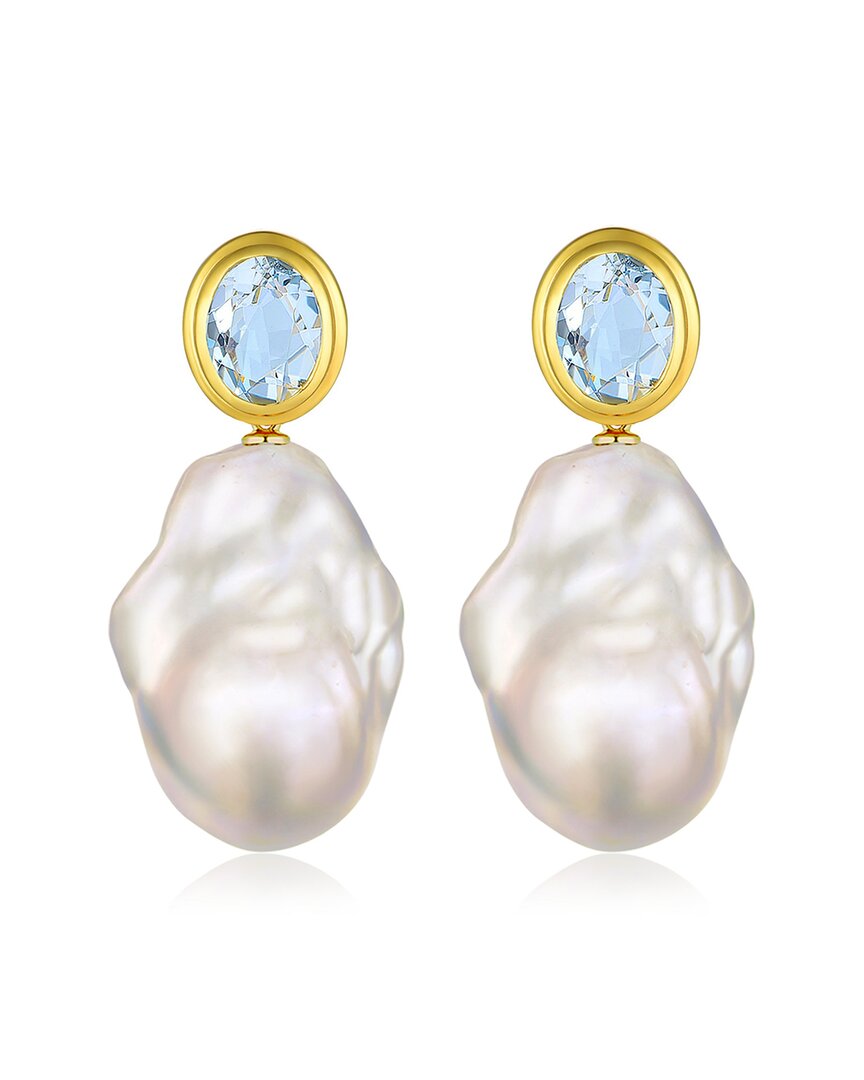 Kai Fine Jewelry 14k 3.50 Ct. Tw. Aquamarine & 16-17mm Baroque Pear