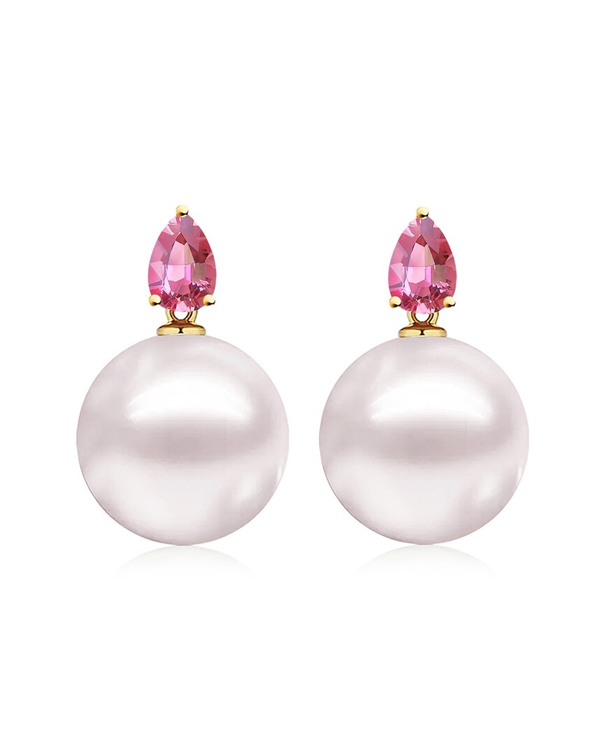 Kai Fine Jewelry 14k 0.90 Ct. Tw. Pink Tourmaline & 12-13 Mm Pearl