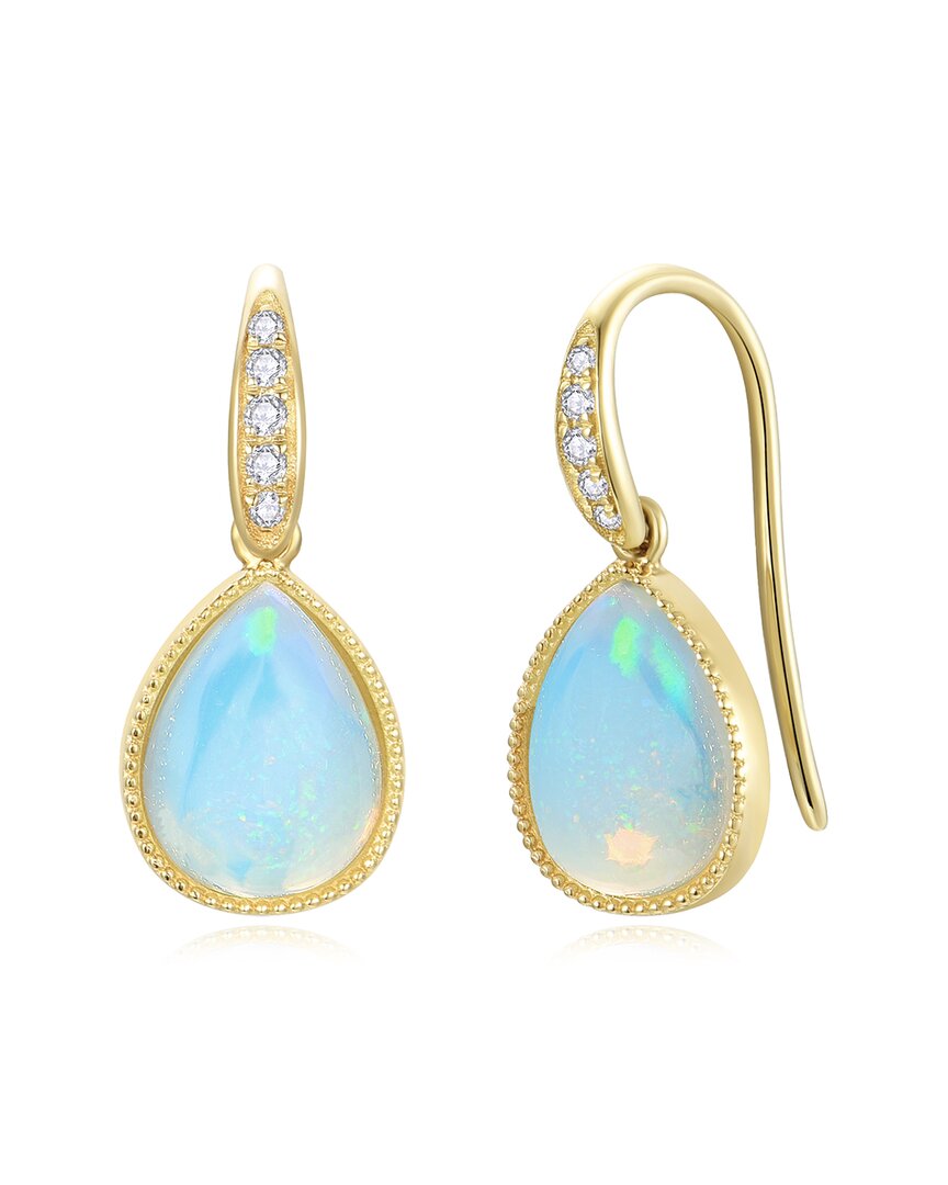 Kai Fine Jewelry 14k 2.85 Ct. Tw. Diamond & Opal Drop Earrings In Gold