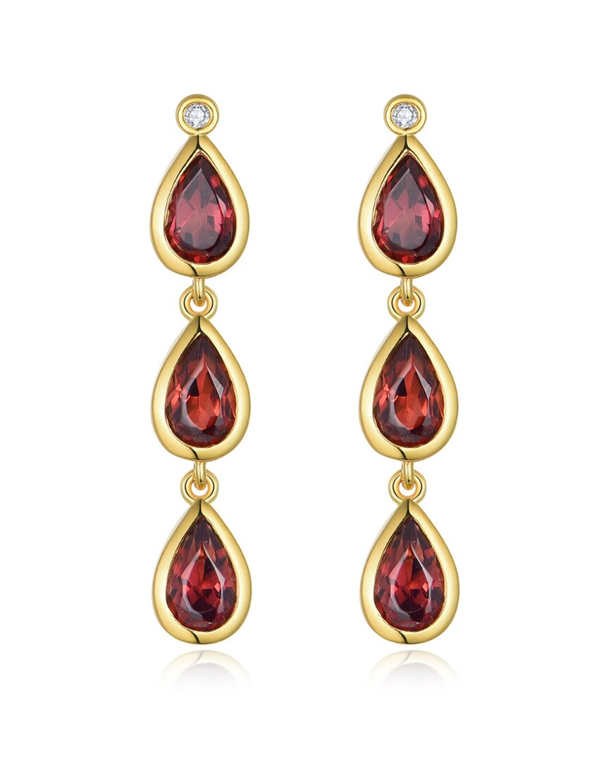 Kai Fine Jewelry 14k 1.53 Ct. Tw. Diamond & Garnet Venus Tears Drop In Gold