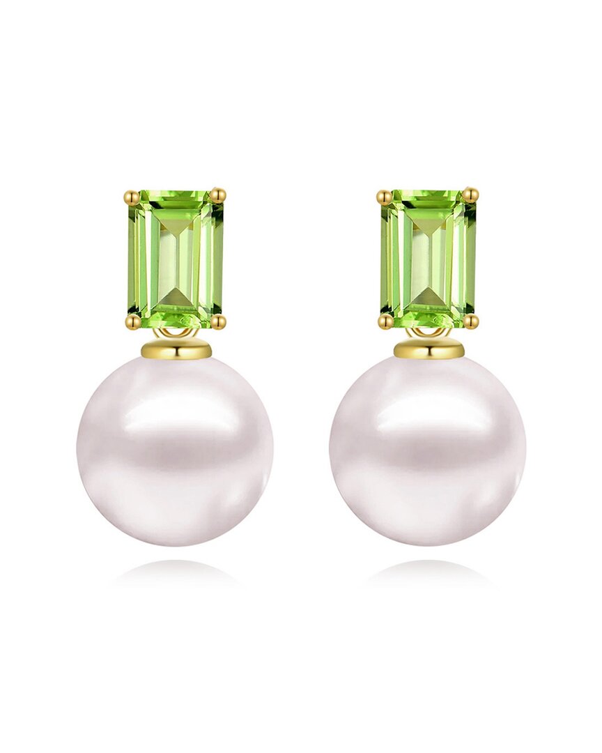 Kai Fine Jewelry 14k 1.20 Ct. Tw. Peridot & 8-9 Mm Pearl Drop Earri